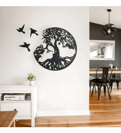 Generic Eternal Growth Tree of Life Wooden Wall Decor – Black