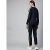 Generic Women's Cotton Solid Long Sleeves Tracksuit (Navy - Green)