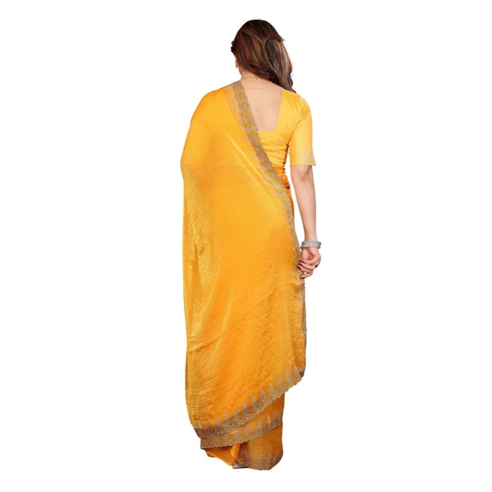Generic Women's Georgette Printed Saree With Unstitched Blouse 5.5Mtr (Yellow) Generic Women's Georgette Printed Saree With Unstitched Blouse 5.5Mtr (Yellow)