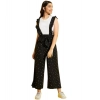 Generic Girl's Cotton Printed Sleeveless Dungaree (Black-White) Generic Girl's Cotton Printed Sleeveless Dungaree (Black-White)