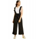 Generic Girl's Cotton Printed Sleeveless Dungaree (Black-White) Generic Girl's Cotton Printed Sleeveless Dungaree (Black-White)