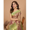 Generic Women's Jacquard Saree With Unstitched Blouse 5.5Mtr (Multicolor)