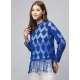 Generic Women's Lace Self Design Long Sleeves Top (Blue)