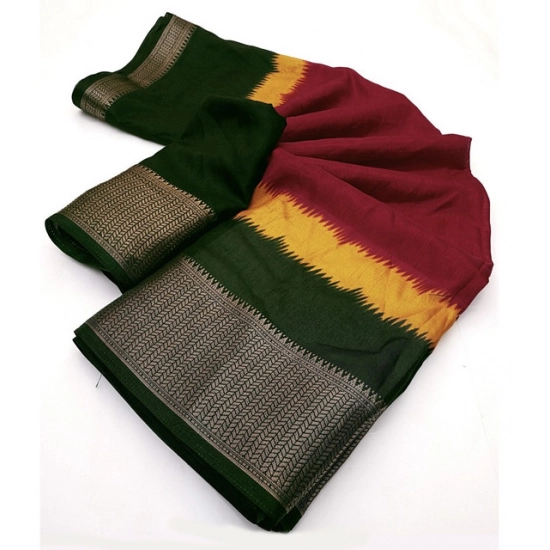 Generic Women's Cotton Silk Solid Saree With Unstitched Blouse 5.5Mtr (Multicolor) Generic Women's Cotton Silk Solid Saree With Unstitched Blouse 5.5Mtr (Multicolor)