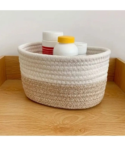 Generic Cotton Pack Of_1 Bathroom Storage Basket For Clothes (White)