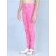 Generic Girl's Cotton Lycra Printed Elasticated Leggings (Pink)