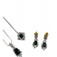 Generic Women's Brass Silver Plated Pendant Set (Green) Generic Women's Brass Silver Plated Pendant Set (Green)