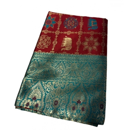 Generic Women's Jacquard Printed Saree With Unstitched Blouse 5.5Mtr (Maroon) Generic Women's Jacquard Printed Saree With Unstitched Blouse 5.5Mtr (Maroon)