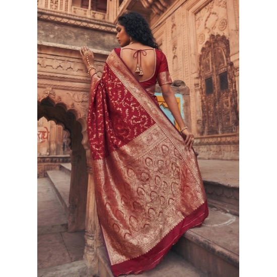 Generic Women's Art Silk Printed Saree With Unstitched Blouse 5.5Mtr (Red) Generic Women's Art Silk Printed Saree With Unstitched Blouse 5.5Mtr (Red)