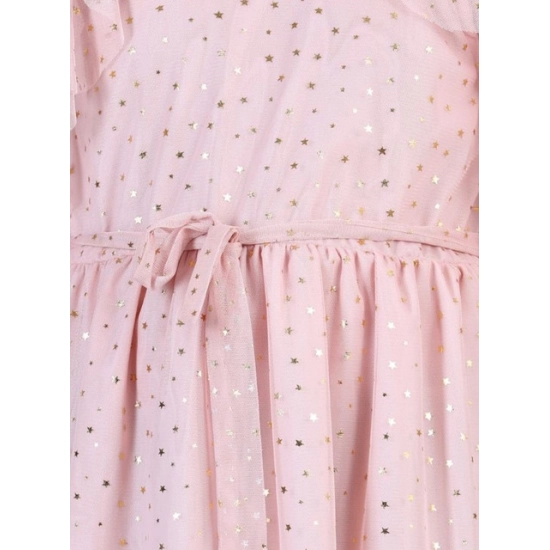 Generic Girl's Net Printed Sleeveless Dress (Blush Pink) Generic Girl's Net Printed Sleeveless Dress (Blush Pink)
