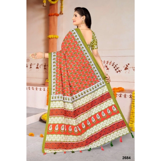 Generic Women's Soft Pure Cotton Printed Saree With Unstitched Blouse 5.5Mtr (Multicolor) Generic Women's Soft Pure Cotton Printed Saree With Unstitched Blouse 5.5Mtr (Multicolor)