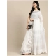 Generic Women's Linen Cotton Printed Saree With Unstitched Blouse 5.5Mtr (White)