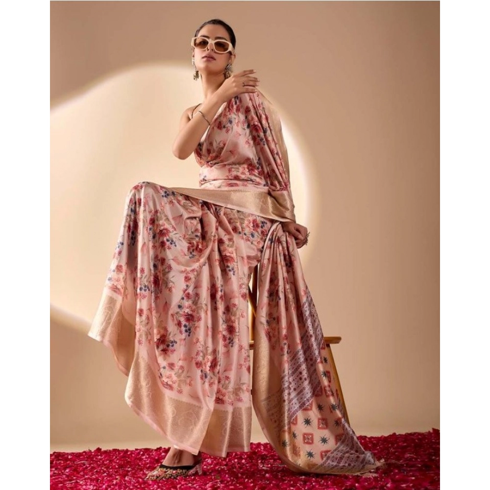 Generic Women's Faux_Banarasi_Silk Woven Saree With Unstitched Blouse 5.5Mtr (Light_Mauve)