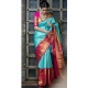 Generic Women's Soft Litchi Silk Jacquard Work Saree With Unstitched Blouse 5.5Mtr (Sky Blue)