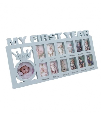 Generic Acrylic Newborn Baby First Year Photo Frame (Multicolor)