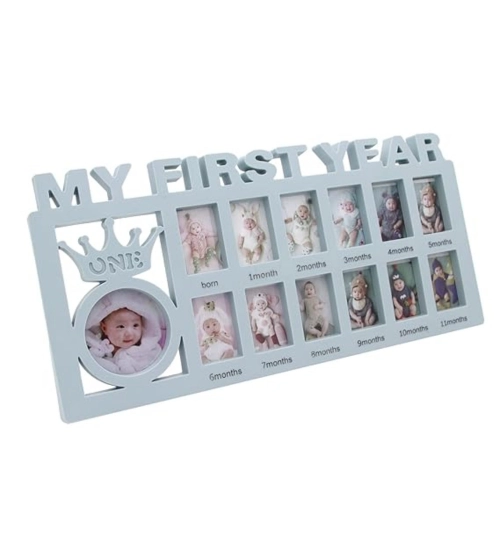 Generic Acrylic Newborn Baby First Year Photo Frame (Multicolor)