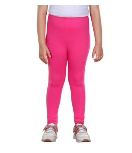 Generic Girl's Cotton Lycra Solid Elasticated Leggings (Pink) Generic Girl's Cotton Lycra Solid Elasticated Leggings (Pink)