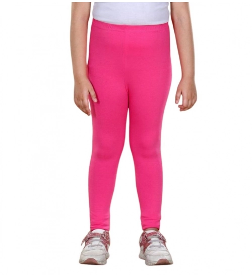 Generic Girl's Cotton Lycra Solid Elasticated Leggings (Pink) Generic Girl's Cotton Lycra Solid Elasticated Leggings (Pink)