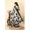 Generic Women's Cotton Silk Floral Printed Saree With Unstitched Blouse 5.5Mtr (Multicolor)