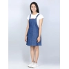 Generic Girl's Denim Solid Sleeveless Dress (Blue)