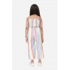 Generic Girl's Polyester Cotton Blend Striped Sleeveless Jumpsuit (Multicolor)