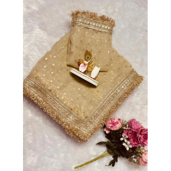Generic Women's Silk Embellished Saree With Unstitched Blouse 5.5Mtr (Beige) Generic Women's Silk Embellished Saree With Unstitched Blouse 5.5Mtr (Beige)