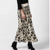 Generic Women's Georgette Chain Print Elasticated Skirt (Cream-Black)