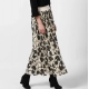 Generic Women's Georgette Chain Print Elasticated Skirt (Cream-Black) Generic Women's Georgette Chain Print Elasticated Skirt (Cream-Black)