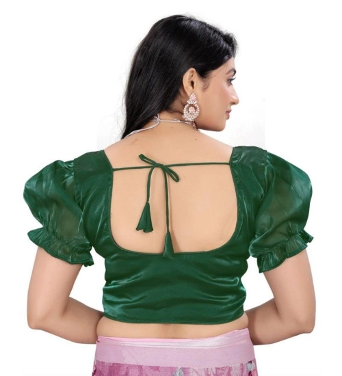 Generic Women's Jimmy Solid Designer Neck Elastic Sleeve Readymade Blouse (Green 38 , Alterable up to 42)-PID65829 Generic Women's Jimmy Solid Designer Neck Elastic Sleeve Readymade Blouse (Green 38 , Alterable up to 42)-PID65829