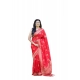 Generic Women's Soft Lichi Silk Printed Saree With Unstitched Blouse 5.5Mtr (Red)