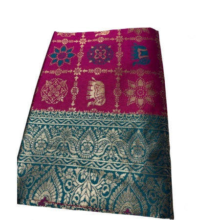 Generic Women's Jacquard Printed Saree With Unstitched Blouse 5.5Mtr (Magenta) Generic Women's Jacquard Printed Saree With Unstitched Blouse 5.5Mtr (Magenta)