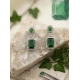 Generic Women's Brass Silver Plated Drop Earrings (Green) Generic Women's Brass Silver Plated Drop Earrings (Green)