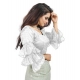 Generic Women's Organza Solid V Neck Layered Ruffle Sleeve Readymade Blouse (White Free Size , up to 38–40 Bust)-PID65859 Generic Women's Organza Solid V Neck Layered Ruffle Sleeve Readymade Blouse (White Free Size , up to 38–40 Bust)-PID65859