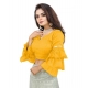 Generic Women's Organza Solid V Neck Layered Ruffle Sleeve Readymade Blouse (Yellow Free Size , up to 38–40 Bust)-PID65860 Generic Women's Organza Solid V Neck Layered Ruffle Sleeve Readymade Blouse (Yellow Free Size , up to 38–40 Bust)-PID65860