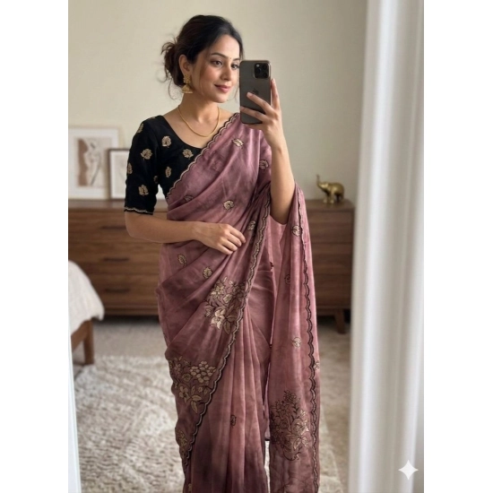 Generic Women's Viscose Silk Embroidered Saree With Unstitched Blouse 5.5Mtr (Pink) Generic Women's Viscose Silk Embroidered Saree With Unstitched Blouse 5.5Mtr (Pink)