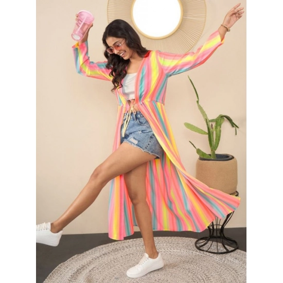 Generic Women's Polyester Crepe Printed Long Sleeves Shrug (Multicolor) Generic Women's Polyester Crepe Printed Long Sleeves Shrug (Multicolor)
