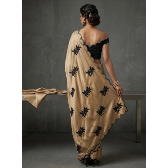 Generic Women's Viscose Silk Embroidered Saree With Unstitched Blouse 5.5Mtr (Beige) Generic Women's Viscose Silk Embroidered Saree With Unstitched Blouse 5.5Mtr (Beige)