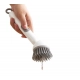 Generic TPR-Plastic Solid Electric Liquid Soap Dispensing Cleaning Brush with Handle (Grey-White)