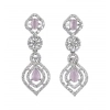 Generic Women's Brass Silver Plated Necklace set (Pink)