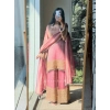 Generic Women's Silk Embroidered 3/4th Sleeve Round Kurti With Sharara Pant and Dupatta Set (Pink) Generic Women's Silk Embroidered 3/4th Sleeve Round Kurti With Sharara Pant and Dupatta Set (Pink)