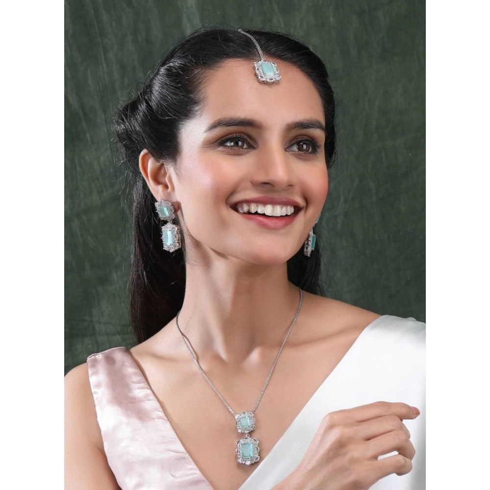 Generic Women's Brass Silver Plated Pendant Set (Mint) Generic Women's Brass Silver Plated Pendant Set (Mint)