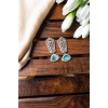 Generic Women's Brass Silver Plated Drop Earrings (Turquoise) Generic Women's Brass Silver Plated Drop Earrings (Turquoise)
