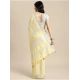 Generic Women's Linen Cotton Printed Saree With Unstitched Blouse 5.5Mtr (Yellow)