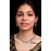 Generic Women's Brass Silver Plated Necklace set (Multicolor)