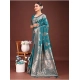 Generic Women's Banarasi Silk Printed Saree With Unstitched Blouse 5.5Mtr (Sea Green)
