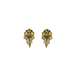 Generic Women's Pack of_2 Brass Gold-Plated Earrings (Gold)