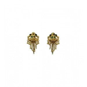 Generic Women's Pack of_2 Brass Gold-Plated Earrings (Gold)