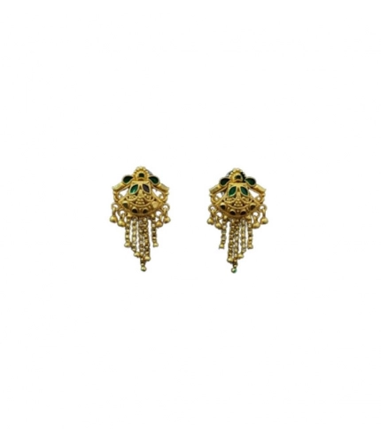 Generic Women's Pack of_2 Brass Gold-Plated Earrings (Gold)