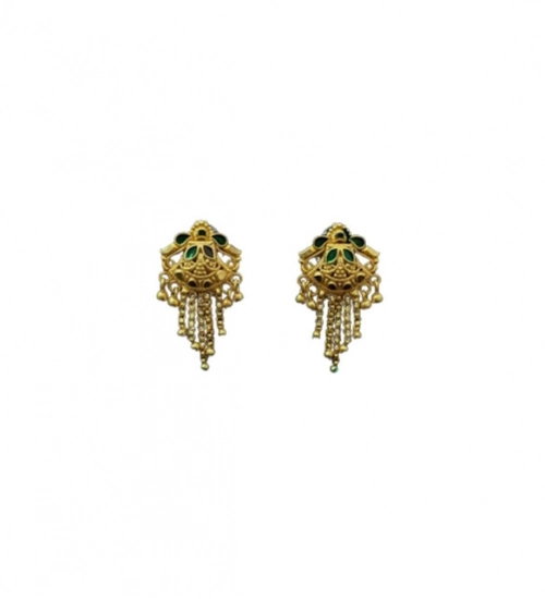 Generic Women's Pack of_2 Brass Gold-Plated Earrings (Gold)