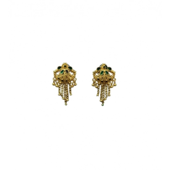 Generic Women's Pack of_2 Brass Gold-Plated Earrings (Gold)